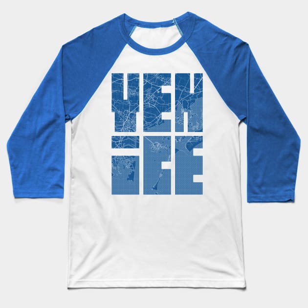 Venice, Italy City Map Typography - Blueprint Baseball T-Shirt by deMAP Studio